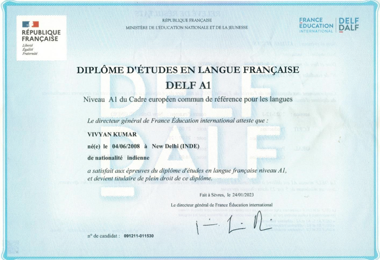 French Diploma DELF A1