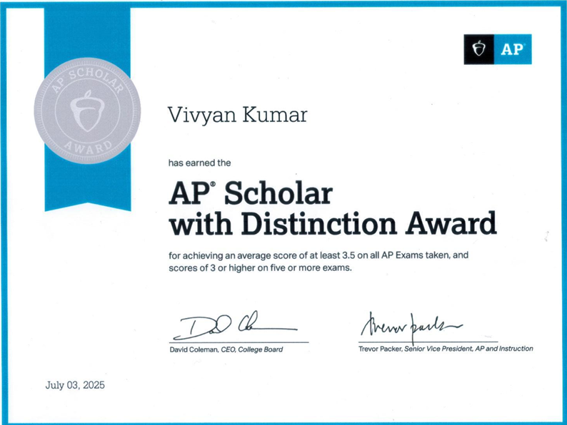 AP Exams Scholar with Distinction