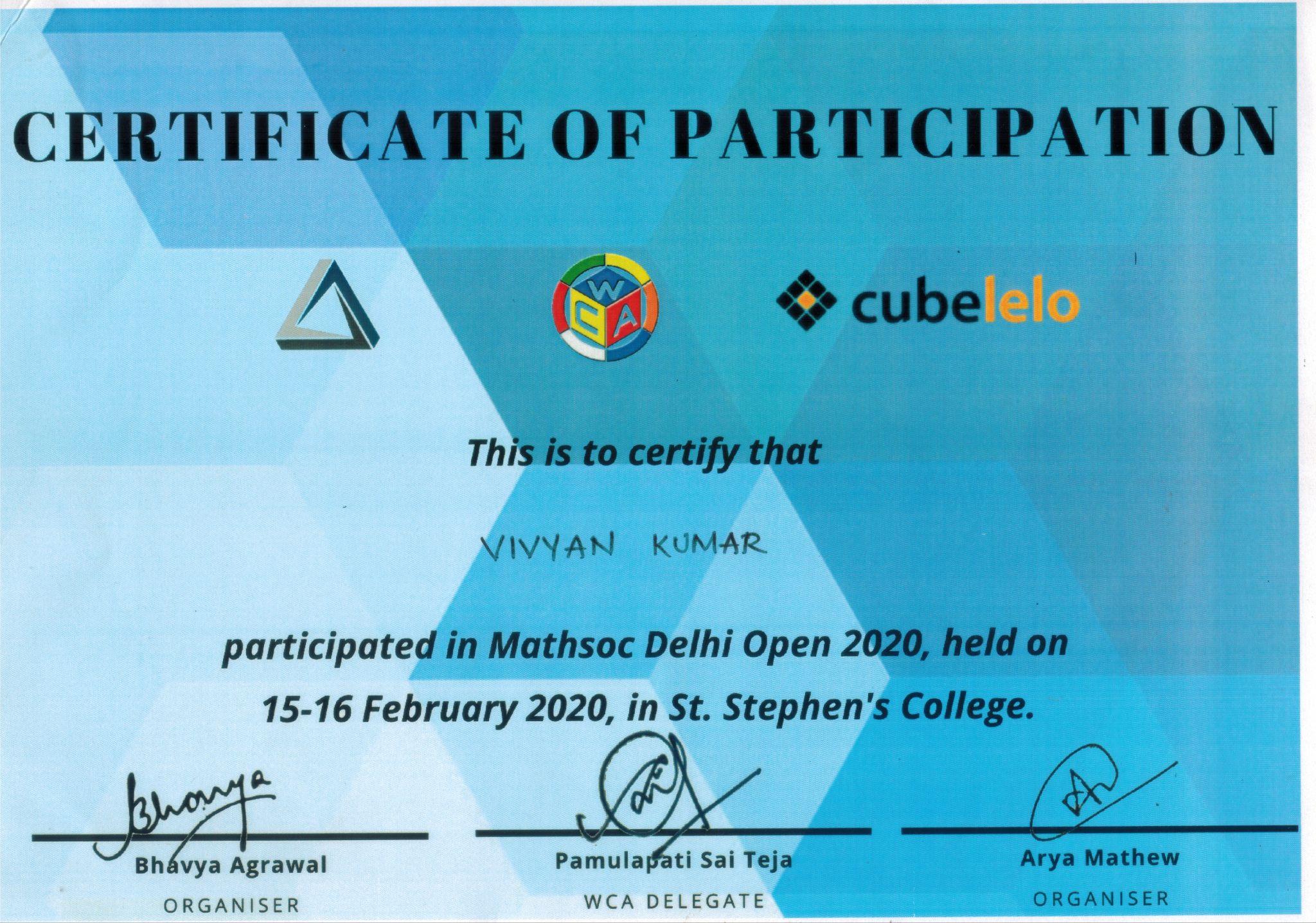 Mathsoc Delhi Open 2020